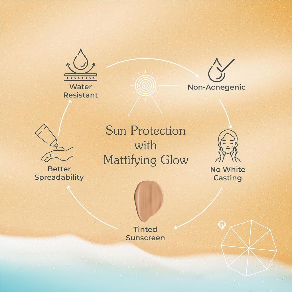 Brinton UV Doux SPF 50 PA+++ Mineral Based Sunscreen Gel | No White Cast | Tinted & Water Resistant | UVA/UVB Protection | Men, Women & Children - 50g