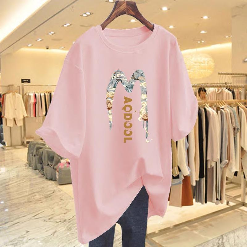 2025 Women's Pure Cotton Streetwear T-shirt: New Summer Casual Round Neck Short Sleeve Tee