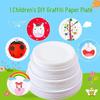 Children's Disposable White Paper Plates for Painting, Drawing, and Crafts - DIY Craft Materials for Cake and Kindergarten Activities.