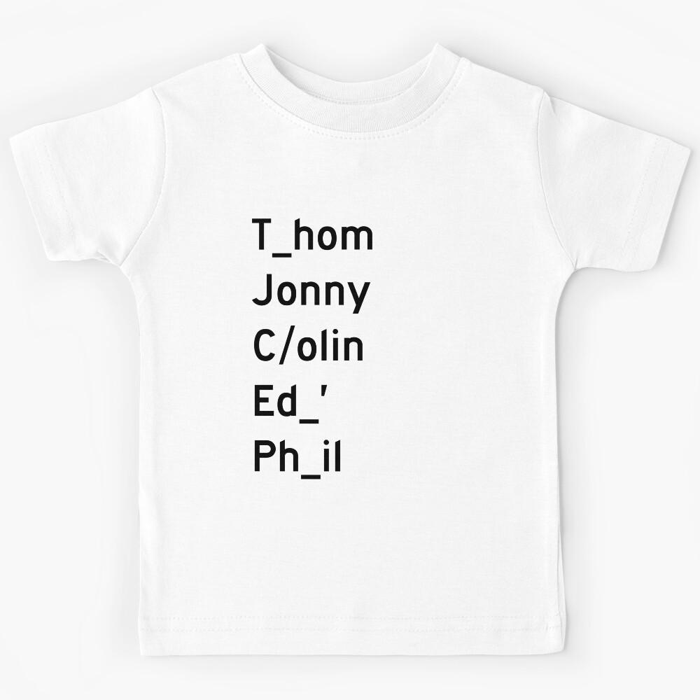 Thom, Jonny, Colin, Ed, and Phil - Radiohead tshirt t-shirt Kids T-Shirt 160