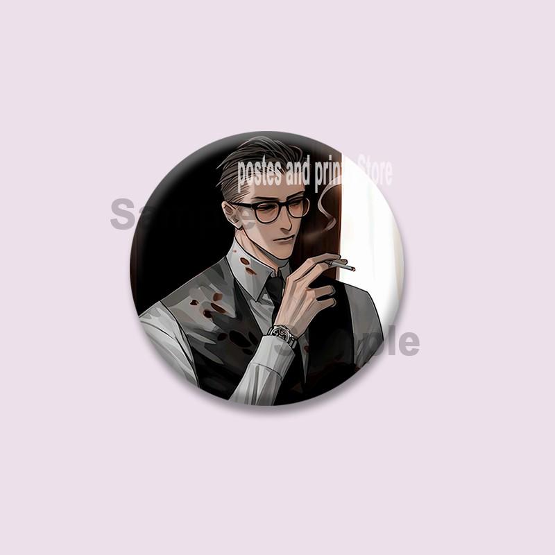 Manhwa BL Coreano Spilla a Moneta Cartone Animato Spille di Plastica Cartone Animato Mo Guan Shan He Tian Spilla Gioielli Regalo Zaino Cappello Accessori per Risvolto