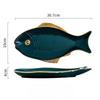 Ceramic Fish Plate Phnom Penh Green Creative Fish Shaped Porcelain Plate Household Salad Dessert Long Dish Kitchen Tableware