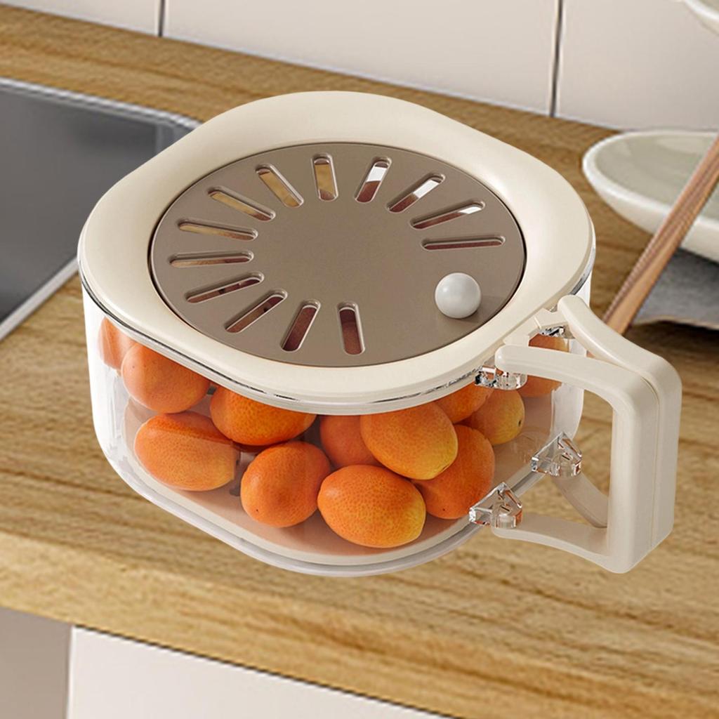 Portable Drainer Basket for Fruit and Vegetables Stackable Colander with Lid for Kitchen and Outdoor Fresh Keeping