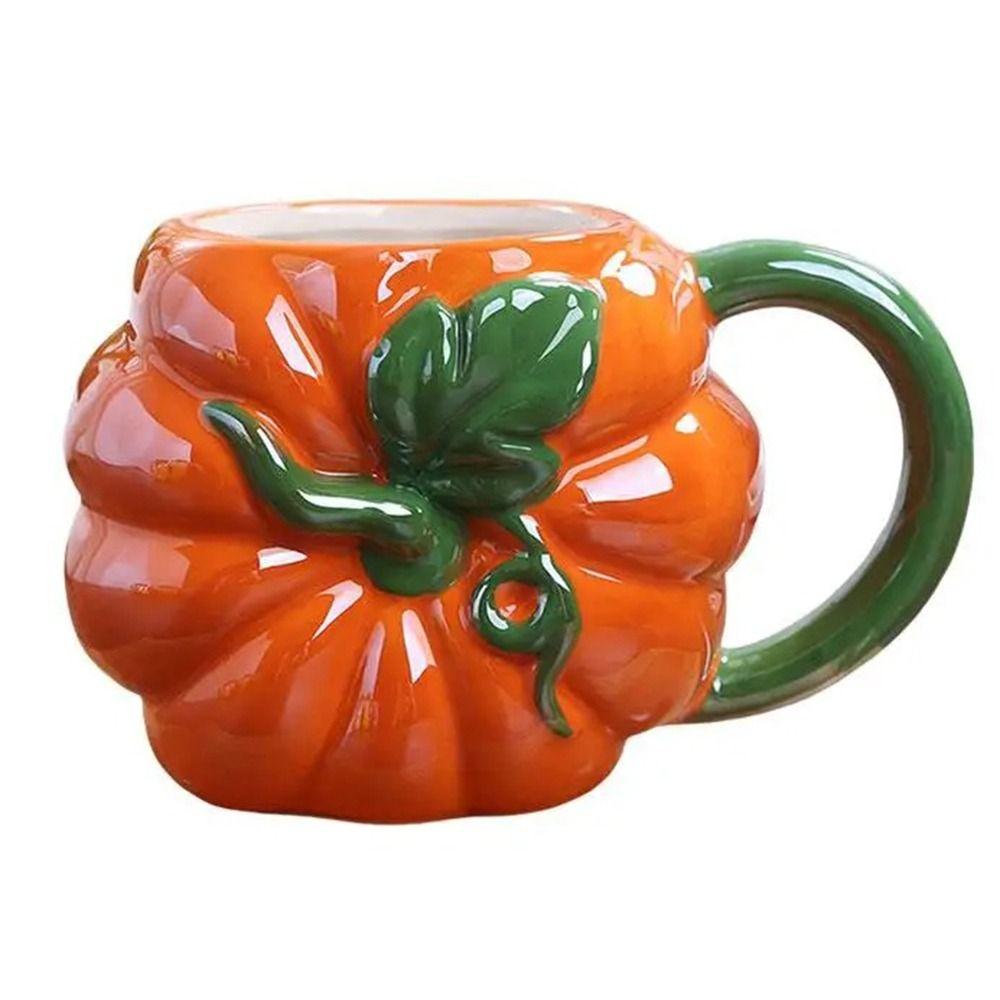 

Porcelain Water Cups Creative 3D Ceramic Cup Exquisite Drink Bottle Juice Pumpkin