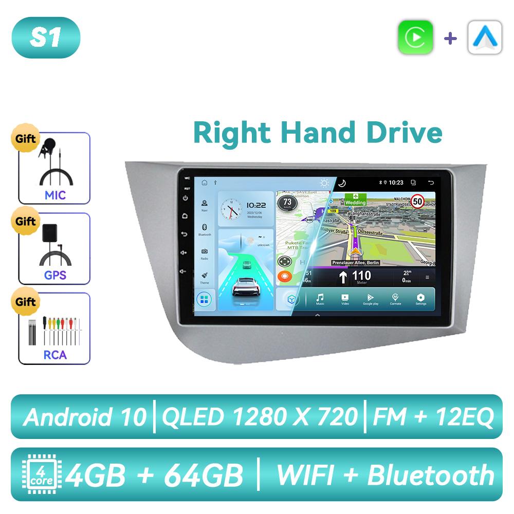 For Seat Leon 2 MK2 2005 - 2012 Android Car Radio Multimedia Video Player Navigation GPS Carplay Touch Screen Auto Stereo Intelligent Systems WIFI BT