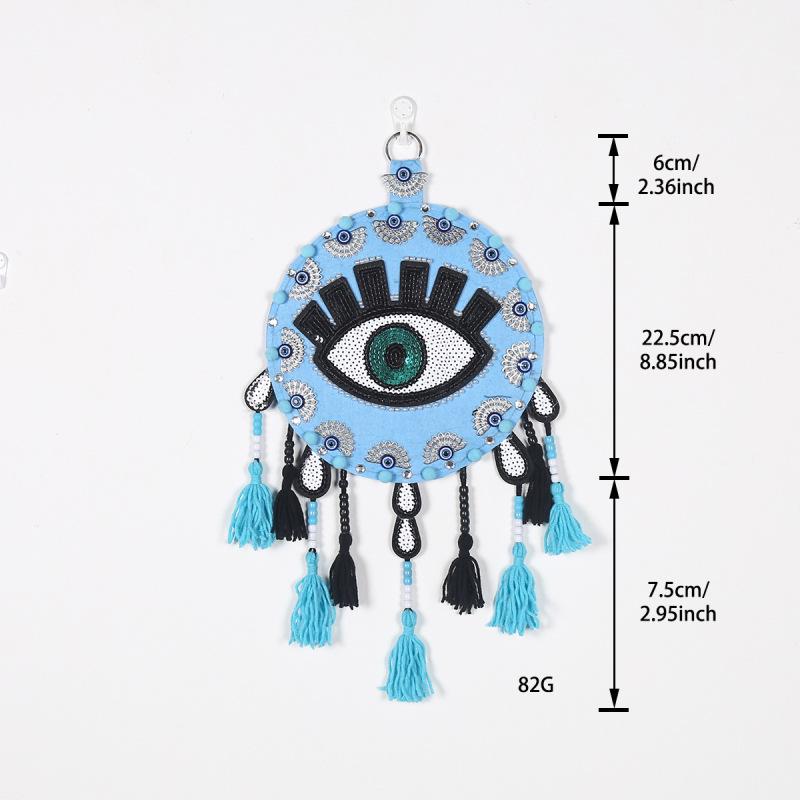 Evil Eye Feather Dream Catcher Pendant - Handmade Decorative Woven Craft