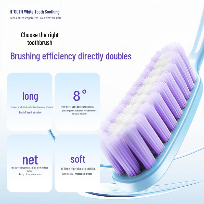 Haocishu Extended Curved Head Soft Bristle Toothbrush
