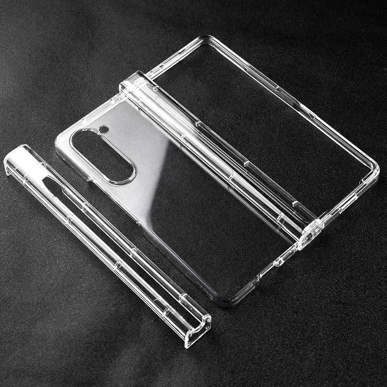 Applicable to Samsung ZFold7 folding screen mobile phone case Zfold6/5/4 simple transparent PC hinge anti-drop protective case