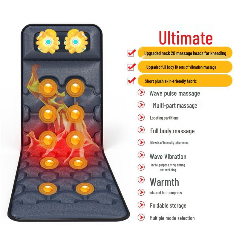 Electric Full-Body Heating Massage Mat for Cervical and Lumbar Support
