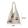 Borsa Tote all'Uncinetto di Grande Capacità alla Moda Stile Coreano Borsa Intrecciata Vuota Borsa a Mano in Maglia Ricamata in Poliestere Quotidiana 0841 CLE