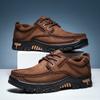 Fashion Spring and Summer Outdoor Sports Men Hiking Leather Shoes Breathable Top Layer Cowhide Casual Leather Shoes