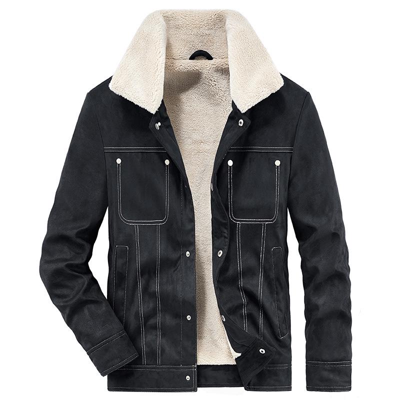 Men's Winter Lambswool Suede Jacket - Velvet Thickened Cotton, Youth Style