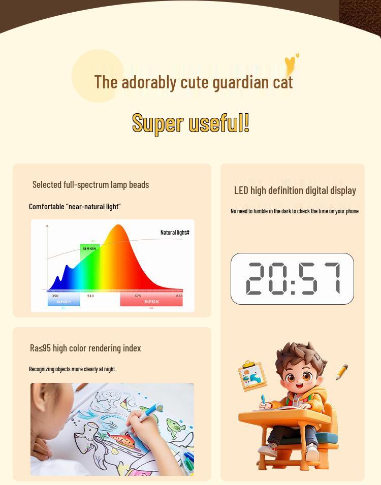 2025 Augenschutz Cartoon Nachtlicht: Sensor-Tischlampe für Nachttisch & Babyfütterung