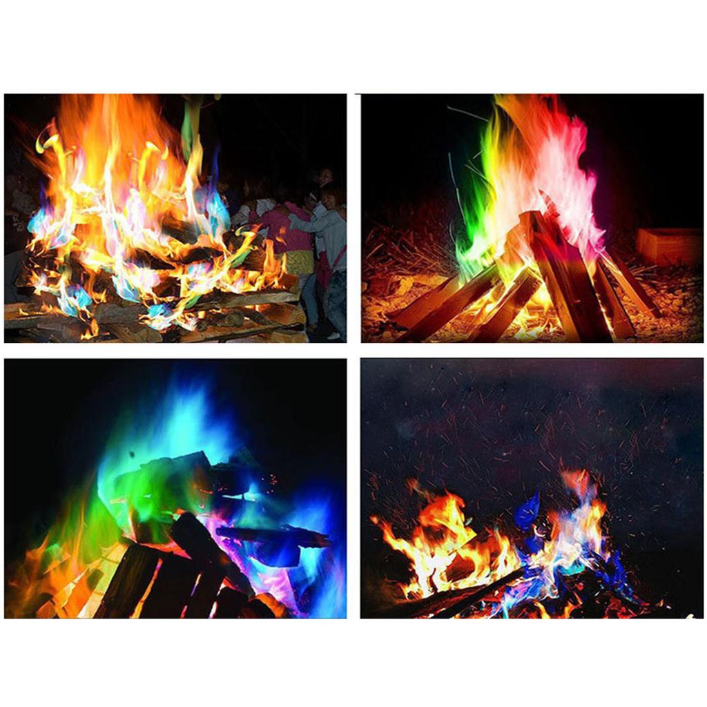 10pc Changing Flame Powder Decorative Magical Fire Flame Powder Fireplaces Festival Fire Camping Bonfires Party Supplies