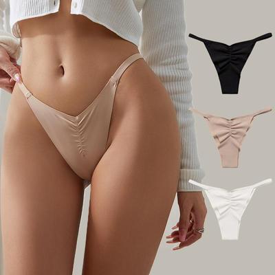 Frauen Sexy Eis Seide Höschen Low-Rise Versuchung Dessous Weibliche G String Unterwäsche Keine Spur Tanga Atmungsaktive Dessous