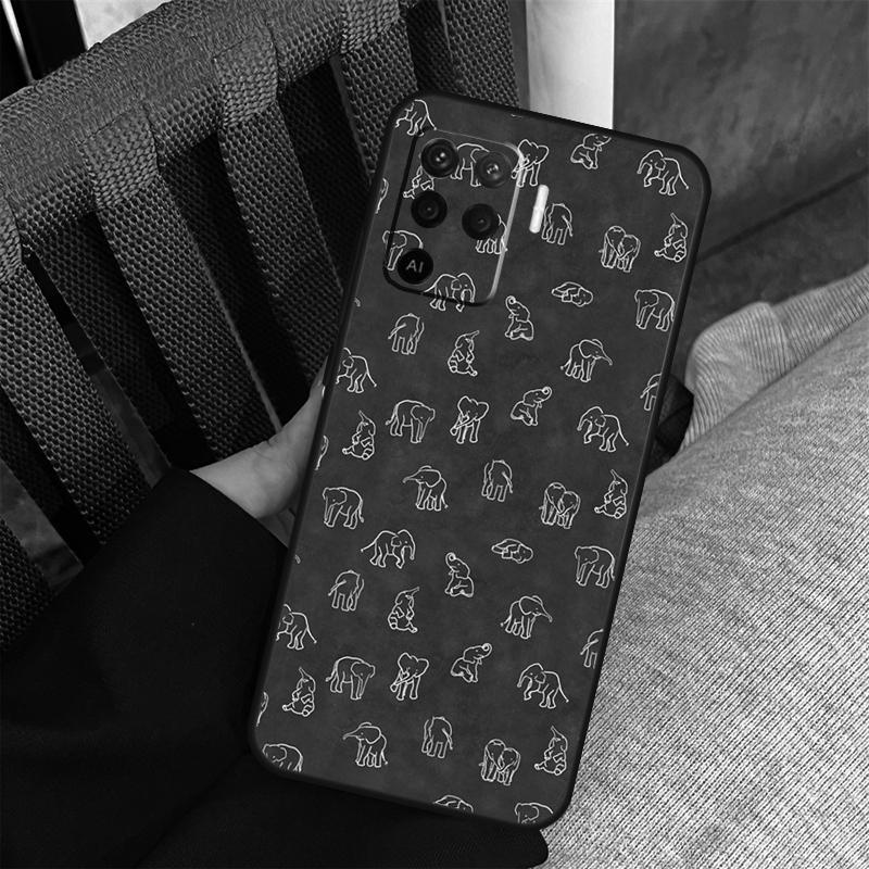 Funda Adorable de Elefante Bebé Para Oppo A38 A18 A58 A78 A98 A79 A40 A60 A80 A16 A76 A96 A15 A74 A94 A54 A77 A17