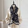 Autumn And Winter Imitation Cashmere Scarf Thickened Lengthened Flower Scarf Retro Ethnic Style Shawl Summer Outside