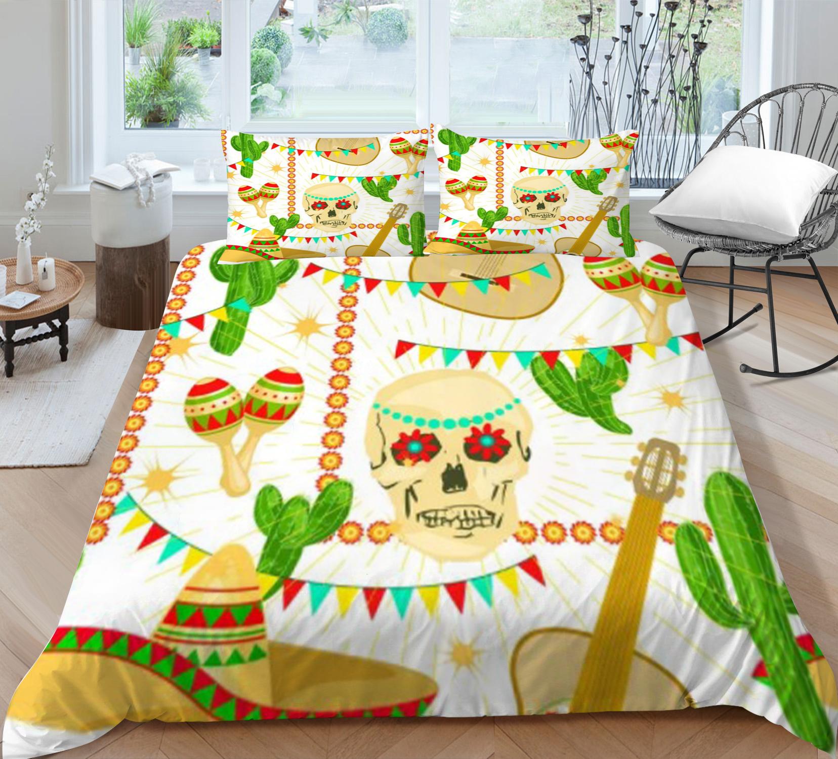 

Домашние покрывала с 3D-печатью черепа, чехол для постельного белья, костюм из полиэстера, королевский размер, уникальный дизайн, пододеяльник UK Single 135x200cm