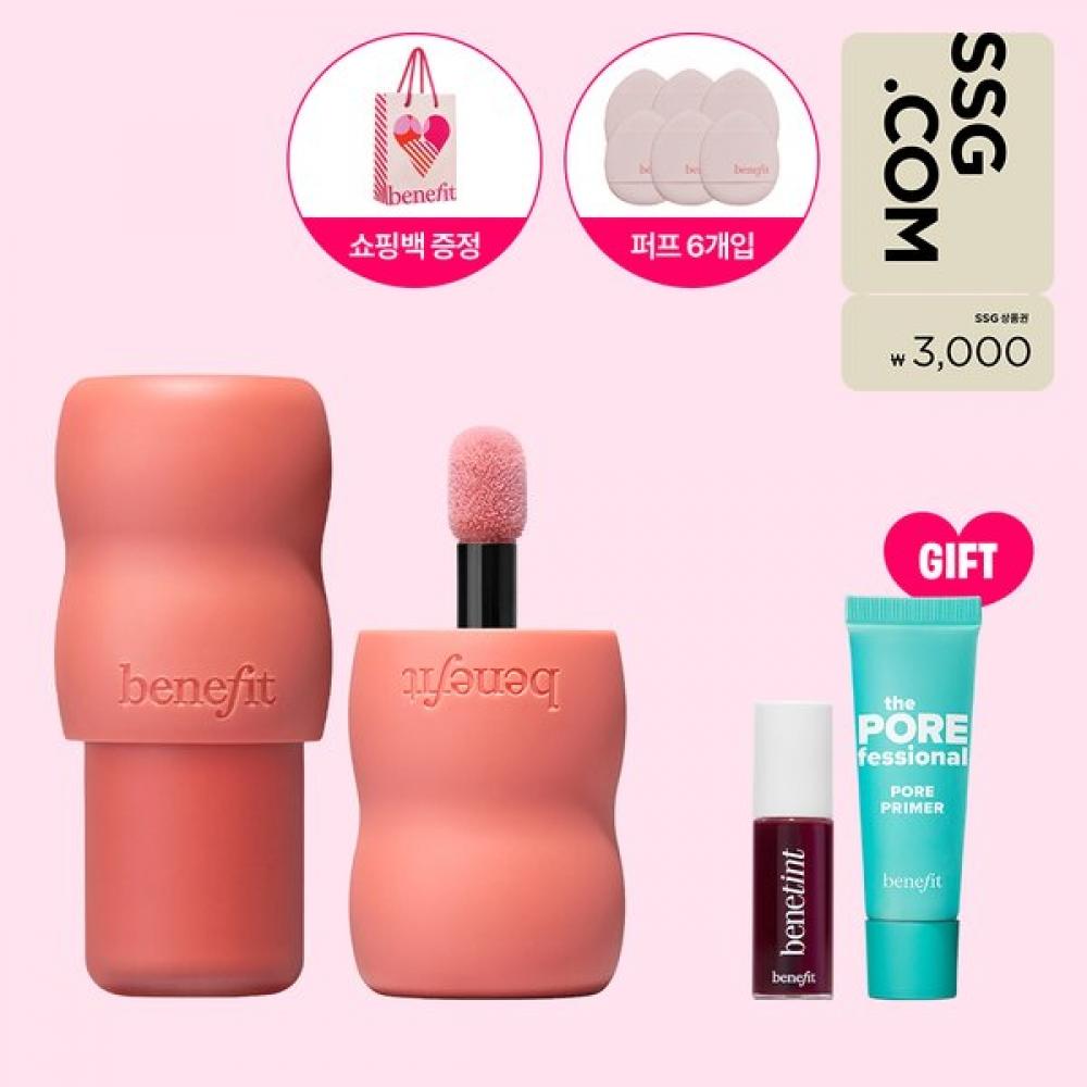 

Benefit New Airy Liquid Blush Play Days +finger Puff Deluxe 2 Types Tote Apricota