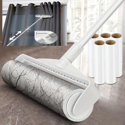 Pet Hair Removal Roller with Adjustable Long Handle -  24cm - Ideal for Sofas, Carpets & Home Surfaces, Efficiently Cleans Up Pet Hair & Dust