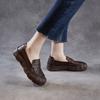 The First Layer of Cowhide Retro Hole Shoes for Women's New Spring and Summer Breathable Hollow Leather Soft-soled Single Shoes
