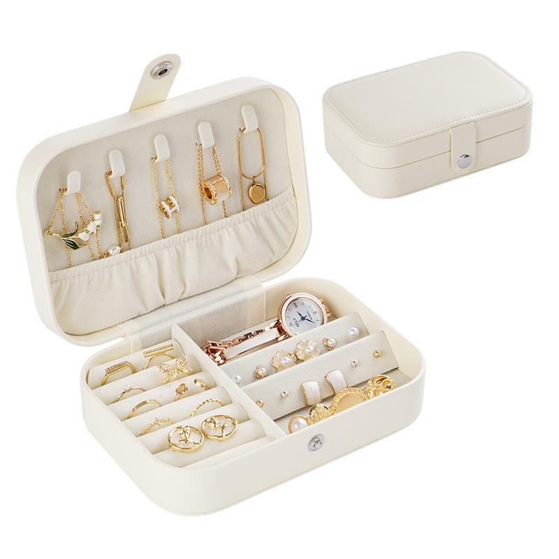 Luxury Leather Jewelry Box With Large Capacity For Rings Earrings Necklaces Storage Gift For Women