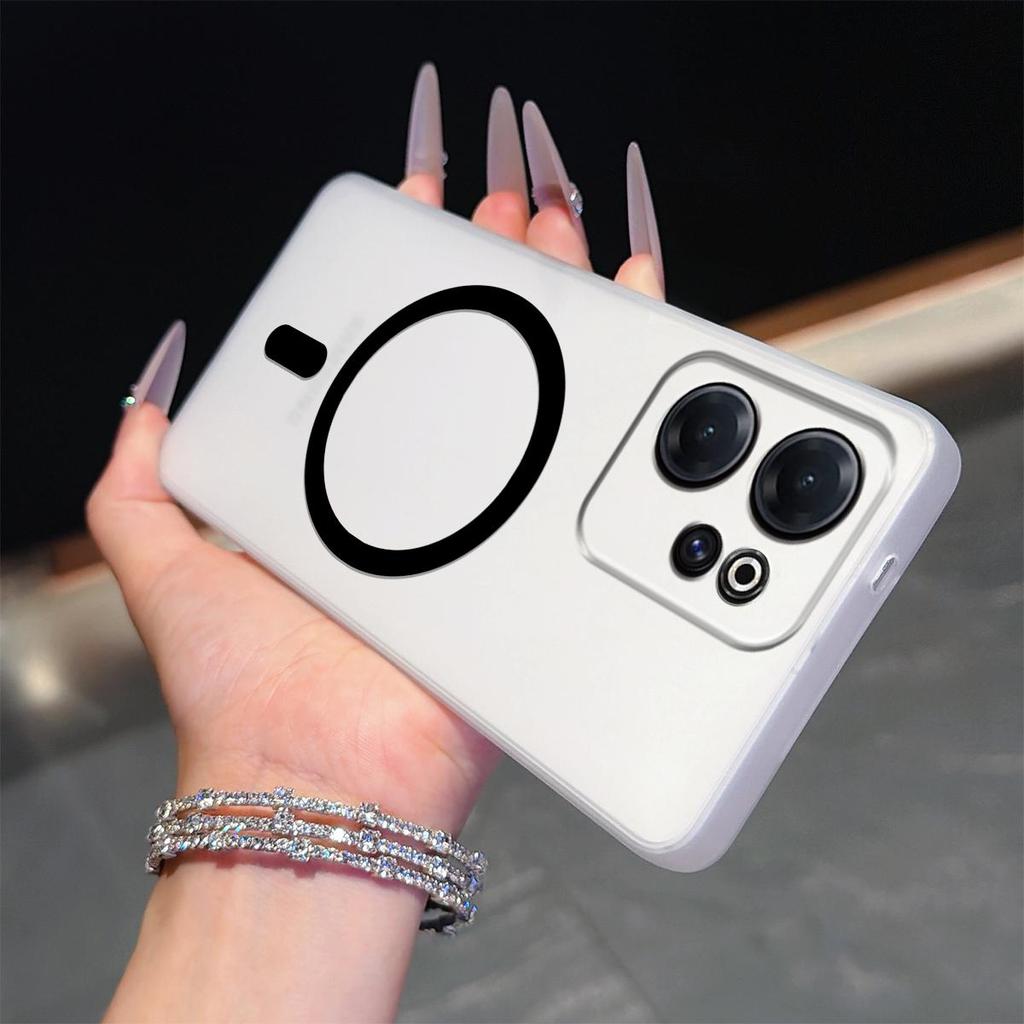 Frosted Semi Clear Magnetic Phone Case for OPPO Reno15 Pro 5G Soft TPU Shockproof Cover