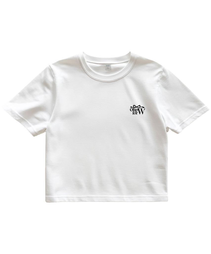 ONEHUNDREDPERCENT FOR WOMAN Ohp Logo Women'S Crop Short Sleeve Tee