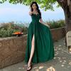 Pure Desire Sexy Backless Sleeveless Suspender Dress Women's Summer New Waist and Thin Design Split Word Skirt