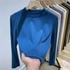 Women's Slimming Half High Neck Long Sleeve Base Layer T-shirt for Autumn/Winter 2025