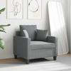 Vidaxl Armchair, Light Gray, 60 Cm, Upholstered In Fabric