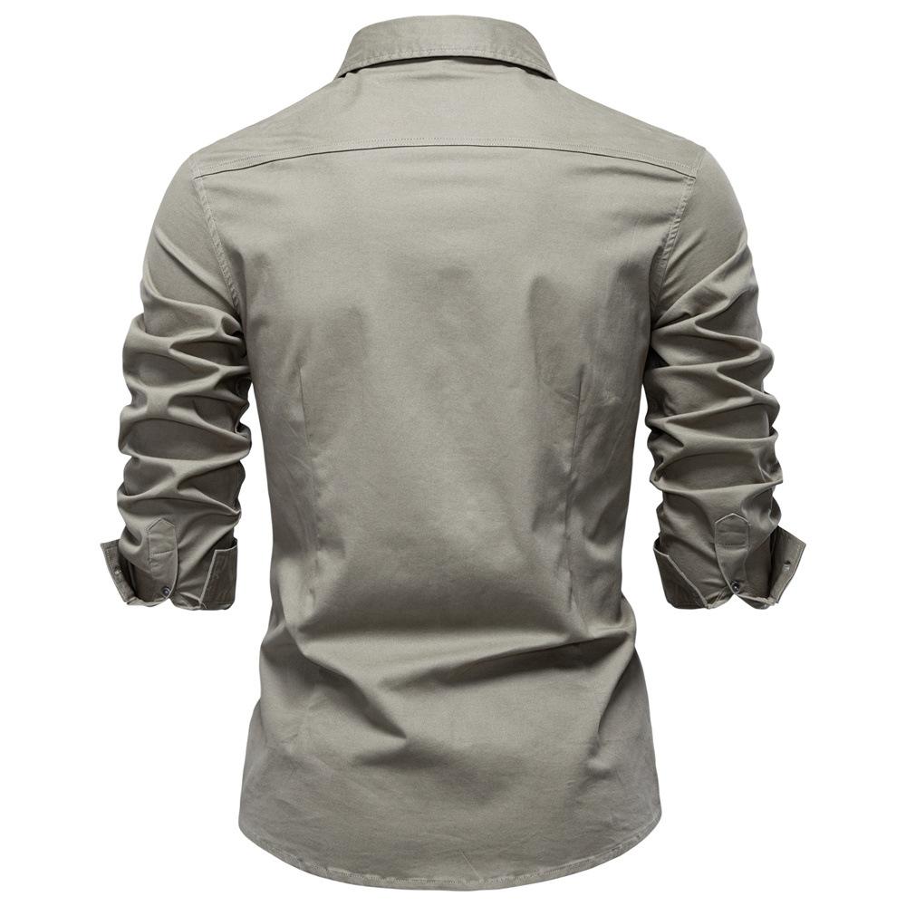 Men Solid Color Denim Shirt Men Casual Long Sleeve Jean Shirt Classic Denim Blouse Soft Breathable Daily Wear Shirt Men Spring Autumn Outfits