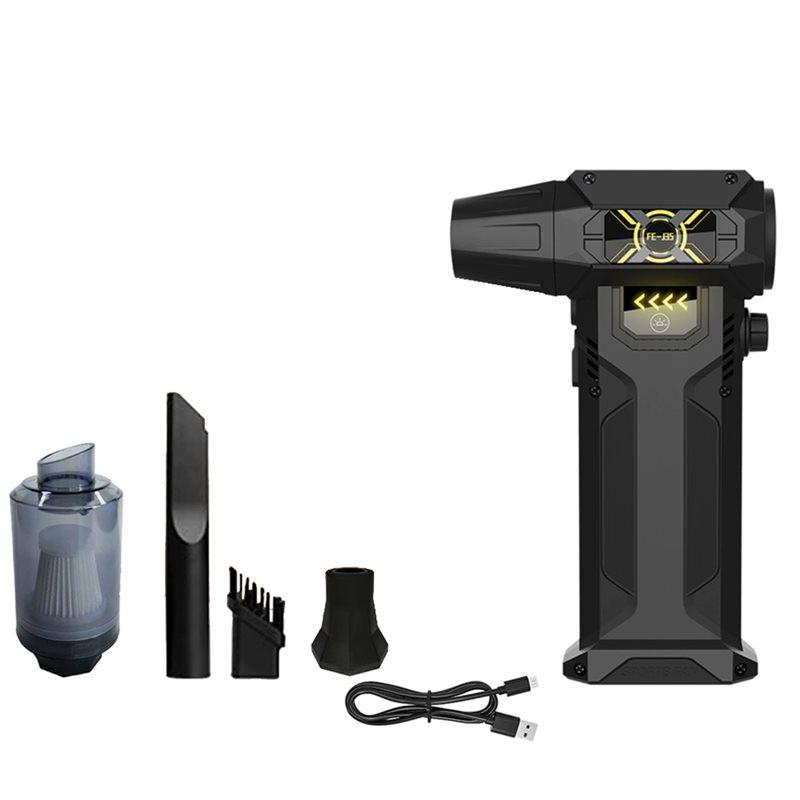 

A84E-Electric Air Blower Compressed Air Duster 130000RPM Featuring 4-Speed Adjustment& LED Light, Rechargeable Fast-Charging чёрный