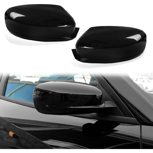 1Pair Door Side Mirror Covers Caps Fit for 2011-2014 Chrysler 200 for 2011-2018 Chrysler 300 Glossy Black Mirror Cap Covers (Not Replacement)