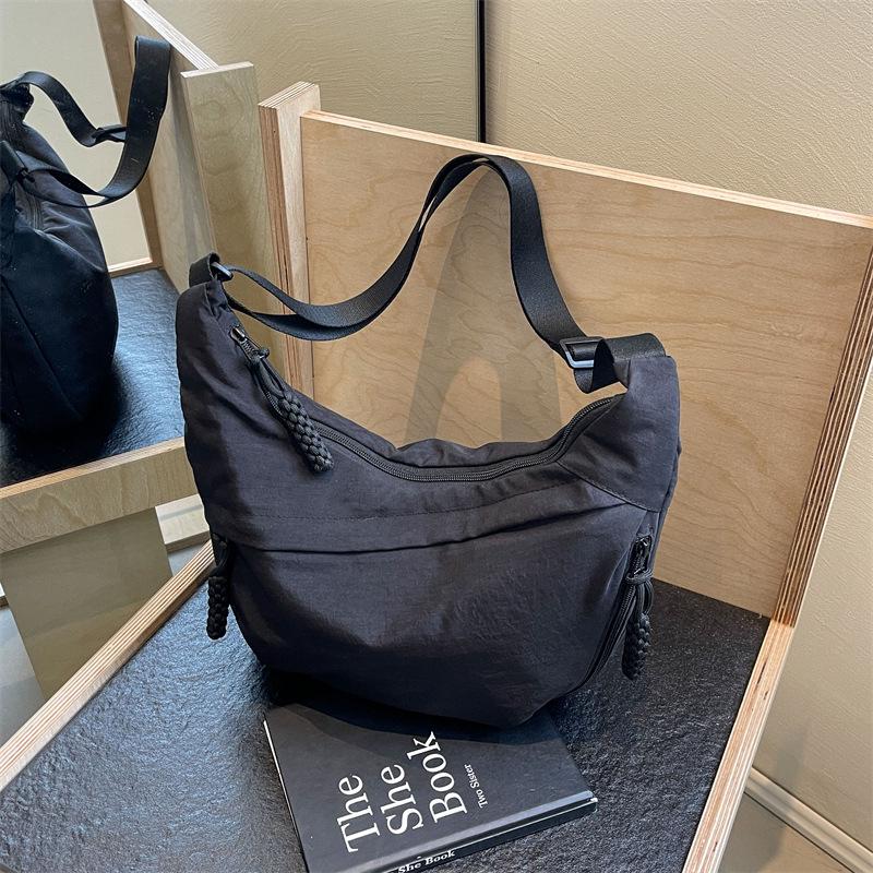 Damska torba typu „pierożek” na ramię – duża pojemność, uniwersalna torba płócienna na ramię do dojazdów do pracy