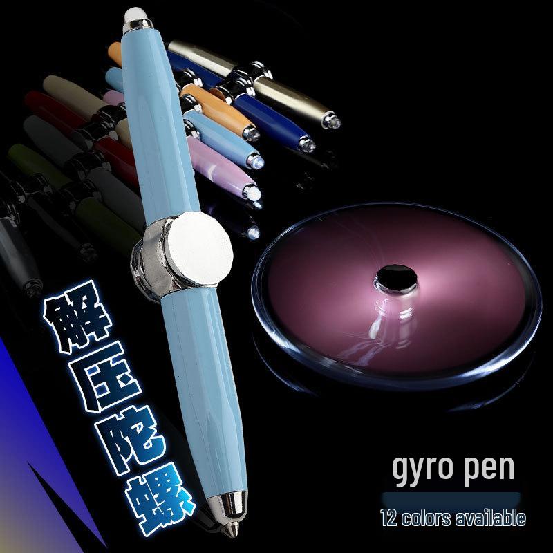 Creative Luminous Multifunction Spinner Pen with LED Light – Writable Decompression Ballpoint.