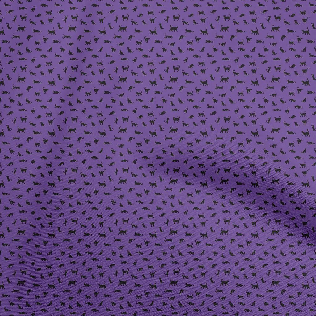 oneOone Cotton Flex Brown Fabric Cat Fabric For Sewing Printed Craft Fabric By The Yard 40 Inch