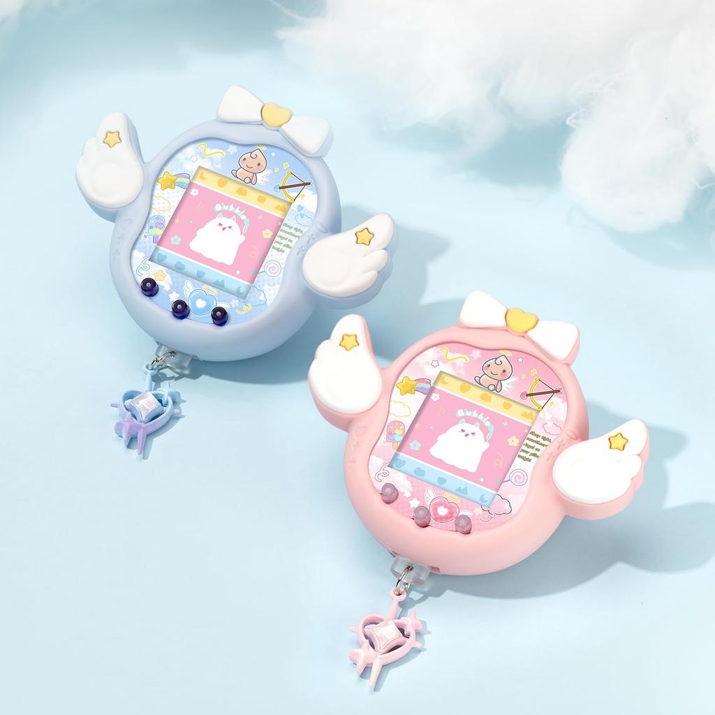 BUBBLELOGUS Tamagotchi Uni Měkké Ochranné Pouzdro s Přívěskem na Záslepku Prachu Roztomilé Nárazuvzdorné Nabíjecí Tamagotchi Uni Fuwatenshi Ochranný Kryt, a Přední Panel,