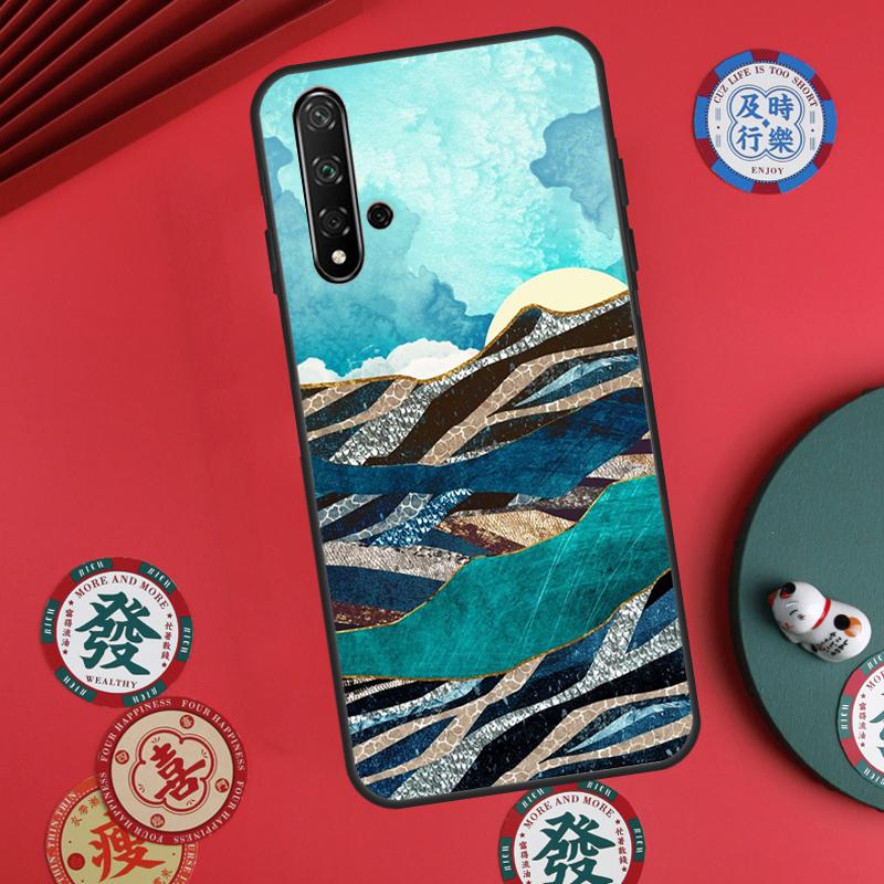 Gold Landscape painting For Huawei Nova 12s 12i 7i 8i 11i Y73 Y70 Y90 Y60 Y72 Y61 Y91 9 10 SE P30 Pro P40 Lite Case