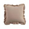 Copricuscino Decorativo a Volant per Divano Letto Quadrato, Federa a Quadri in Cotone con Bordo Arricciato, Cuscini Monocolore 18x18 Pollici 20x12 Copertura Decorativa per