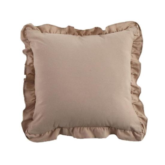 Copricuscino Decorativo a Volant per Divano Letto Quadrato, Federa a Quadri in Cotone con Bordo Arricciato, Cuscini Monocolore 18x18 Pollici 20x12 Copertura Decorativa per