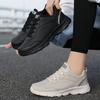 Black soft-soled sneakers spring and autumn leather waterproof, lightweight and non-slip shoes casual running travel shoes