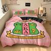 Aka Pattern Bedding Quilt Set Quilt Cover Pillowcase Home Birthday Gift(1 * duvet cover + 2 * pillowcase, without core)