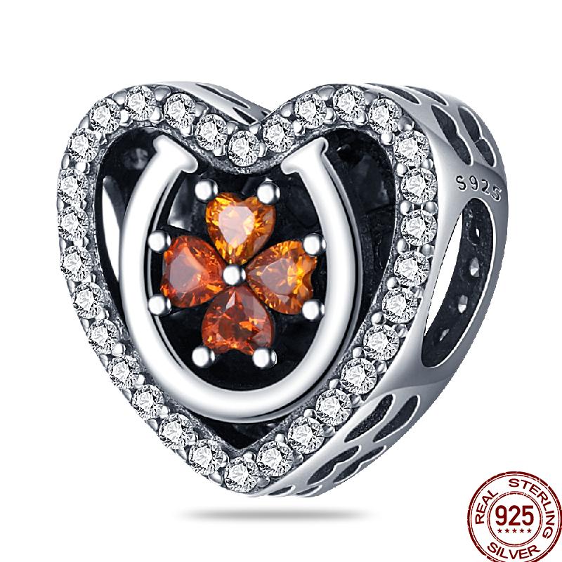 Copper Heart-Shaped Love Flower Element Valentine'S Day Gift Beads Suitable For 3Mm Original Bracelet Diy