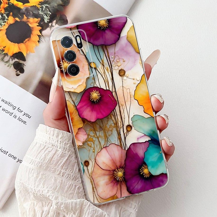 For Oppo A16 A16s Case CPH2269 CPH2275 CPH2271 A 16 TPU Cover Fashion Flower Soft Funda For OPPO A54s CPH2273 OppoA16 Phone Case