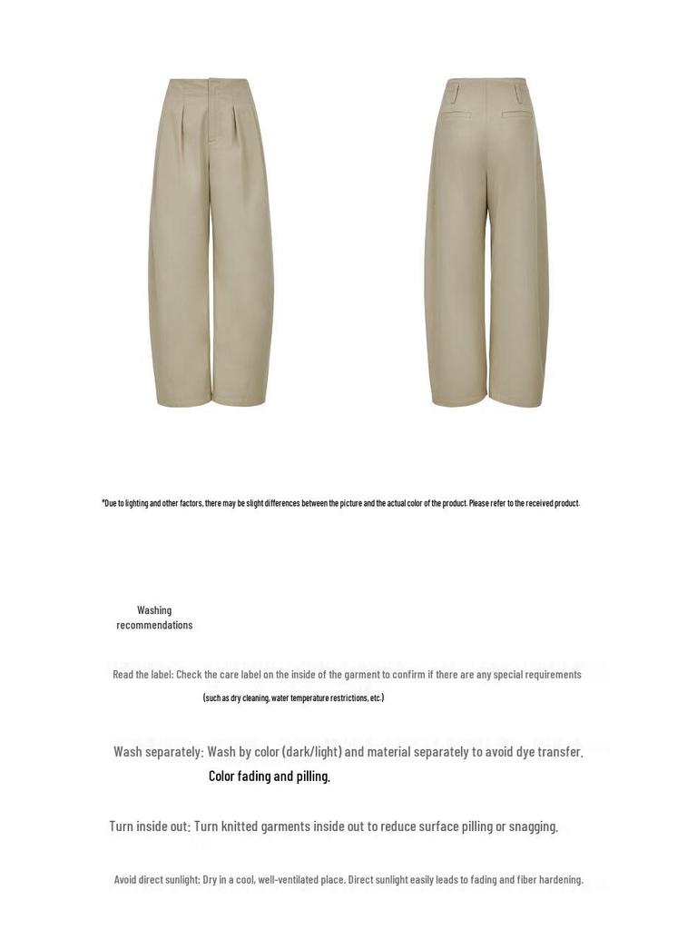 VEROMODA 2025 Autumn Cotton Blend Pleated Wide-Leg Casual Pants