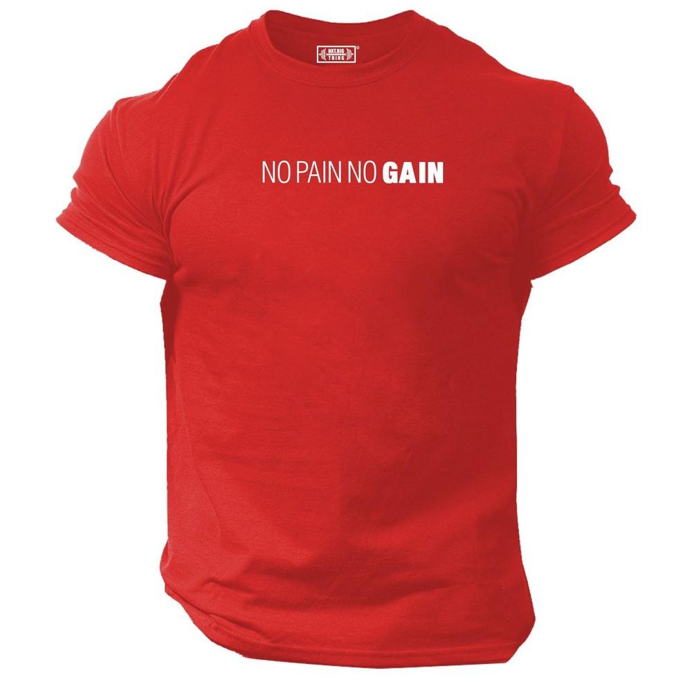 No Pain No Gain T-Shirt Fitnesskleidung Bodybuilding Training Workout Übung Top