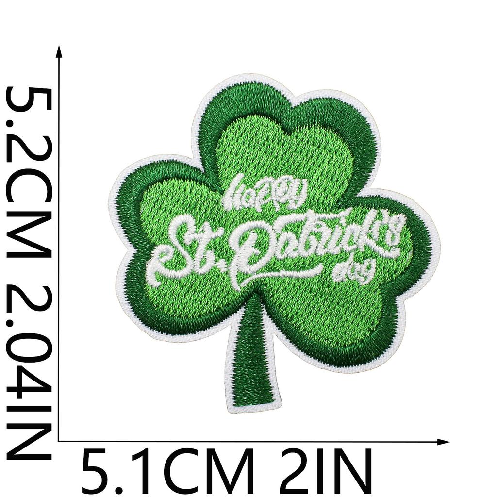 Clover Series Embroidery Cloth Sticker Holiday Clothes Decoration St. Patrick'S Day Patch Sticker Car Rainbow Chapter Boy