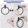 4 Pcs Aluminum Towel Ring Wall Mounted Bathroom Towel Hanger with Fixing Kit 180° Rotatable Rustproof Towel Holder for Kitchen