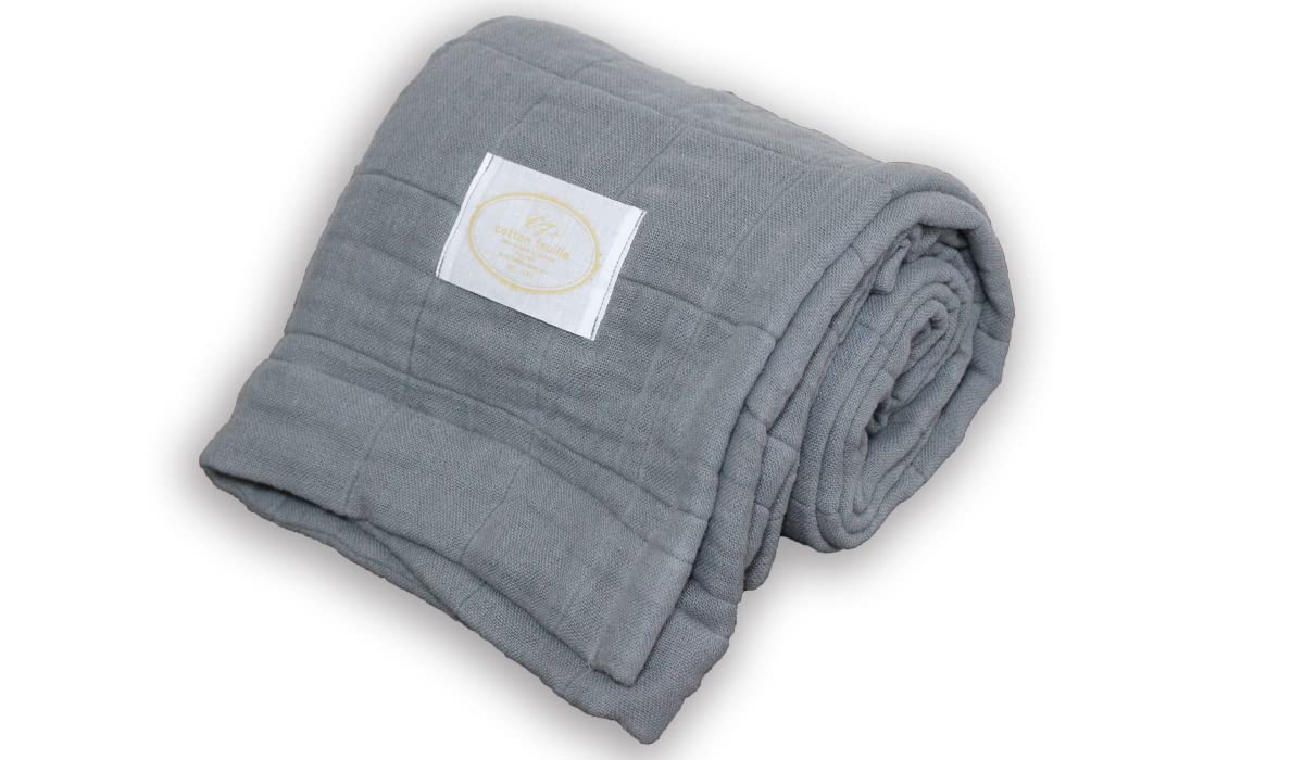 

Cotton Feuille gauze [9-ply blanket] (Baby/Mid-gray)